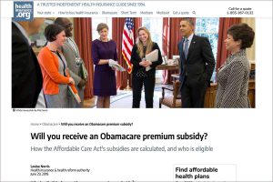 Article about Obamacare subsidies