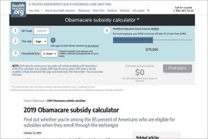 Obamacare subsidy calculator